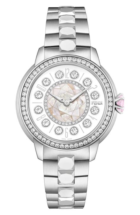 fendi ishine watchesfendi ladies watch diamo d shape band|Fendi Ishine Stainless Steel & Diamond Bracelet Watch .